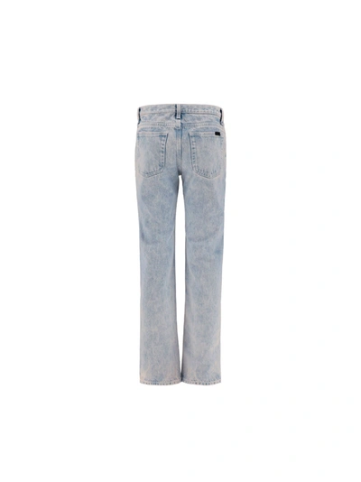 Shop Saint Laurent Women's Blue Cotton Jeans