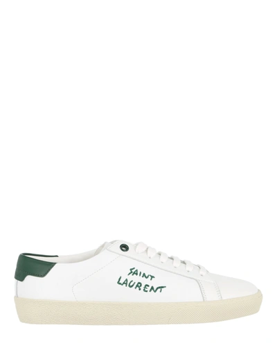 Shop Saint Laurent Court Classic Sl/06 Leather Sneakers In White