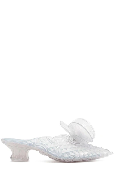 Shop Y/project X Melissa Flower Detailed Pointed Toe Mules In White