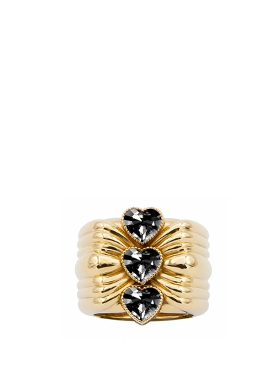 Shop Acchitto Corecini Black Ring In Gold