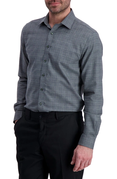 Shop Lindbergh 2-collar Long Sleeve Structure Regular Fit Shirt In Dk Grey