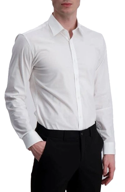 Shop Lindbergh Slim Fit Solid Long Sleeve Button-up Shirt In White