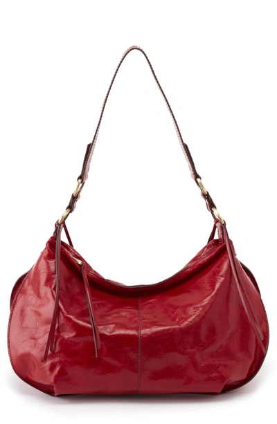 Shop Hobo Lennox Leather Shoulder Bag In Garnet