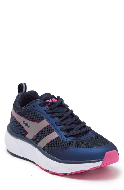 Shop Gola Typhoon Athletic Sneaker In Navy/ Grey/ Raspberry
