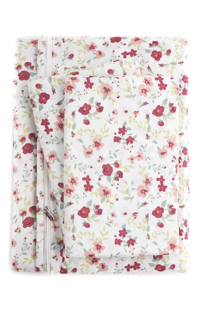 Shop Ienjoy Home Homespun Home Spun Premium Ultra Soft 3-piece Blossoms Print Duvet Cover Set In Pink