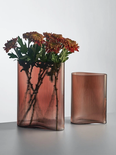 Shop Nude Glass Mist Vase In Caramel