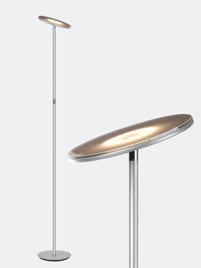 Shop Brightech Sky Led Torchiere Floor Lamp In Grey