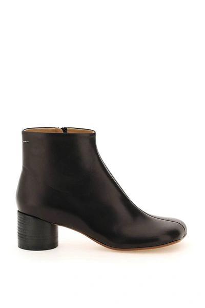 Shop Mm6 Maison Margiela Leather Ankle Boots In Black (black)