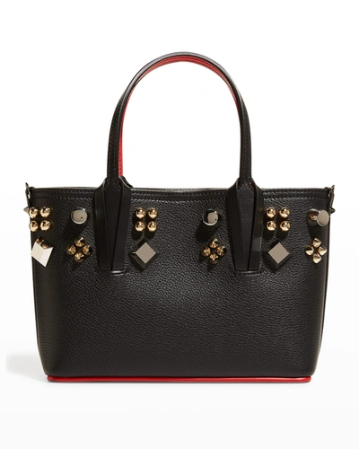 Shop Christian Louboutin Cabata Mini Empire Spike Studded Top-handle Bag In M039 Black Multi