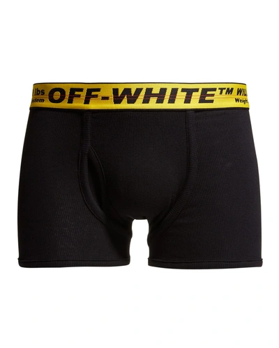 Shop Off-white Men's Industrial Ribbed Boxer Briefs In 1018 Black Yellow