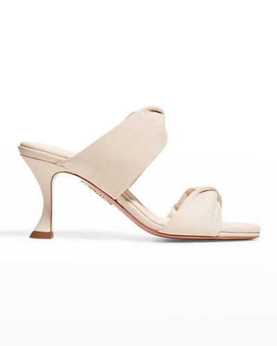 Shop Aquazzura Twist Two-band Slide Sandals In Meringue