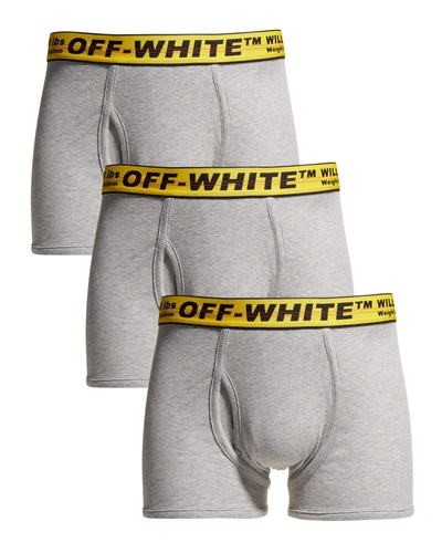 Shop Off-white Men's 3-pack Industrial Boxer Briefs In 0918 Grey Yellow
