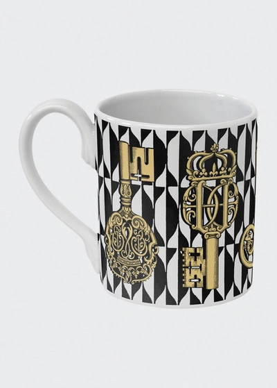 Shop Fornasetti Chiavi Gold & Losanghe Mug