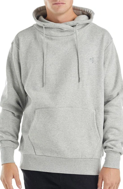 Shop Nana Judy Authentic Funnel Neck Stretch Cotton Hoodie In Grey Marl