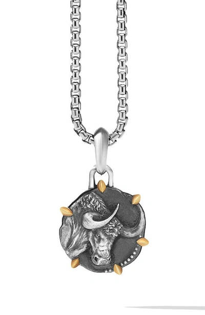David Yurman Zodiac Pendant In Silveraurus