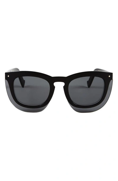 Shop Grey Ant Inbox 48mm Square Sunglasses In Black/ Grey