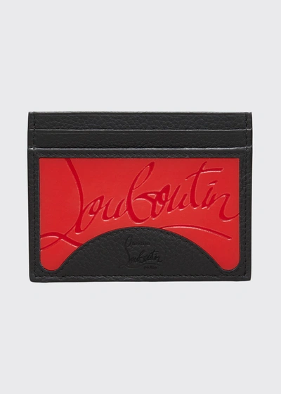 Shop Christian Louboutin Men's Kios Red Sole Empire Card Case In Loubi/foxy