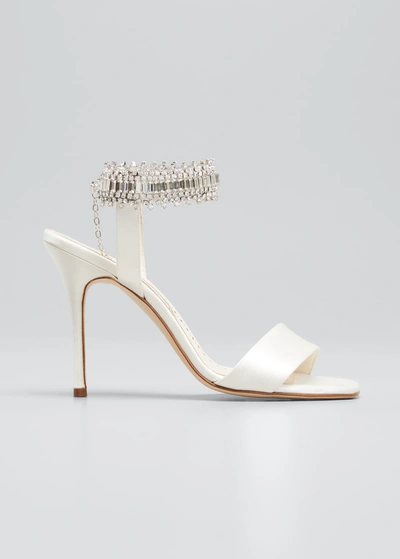 Parinasan 105mm Sandals With Ankle Strap Detail In Cream