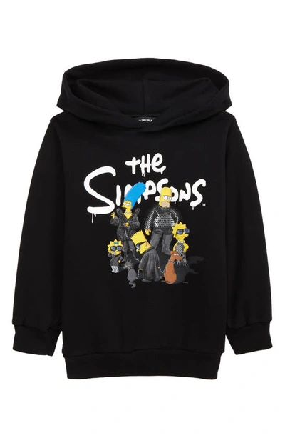 Shop Balenciaga Kids' The Simpsons™ Cotton Hoodie In Black