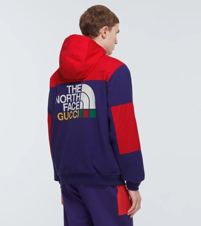 Shop Gucci The North Face X  Zipped Jacket In Vintage Ink/red/mc