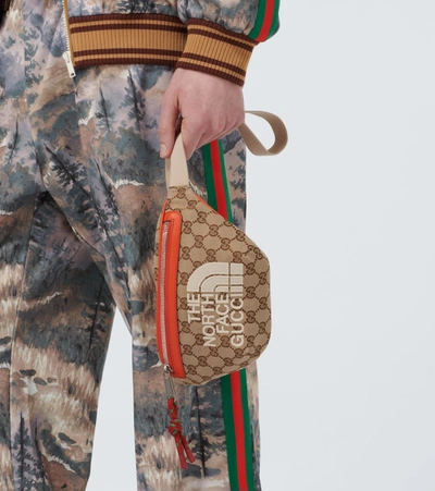 Gucci X The North Face Logo-embroidered Cross-body Bag In Beige | ModeSens