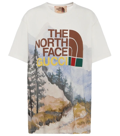 Gucci X The North Face Printed Cotton-jersey T-shirt In Green Multi |  ModeSens