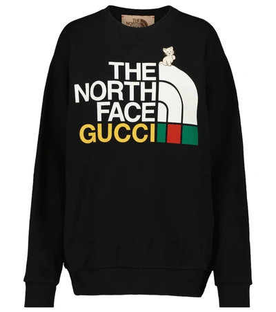 GUCCI - The North Face Logo-Print Cotton-Jersey Hoodie - Black Gucci