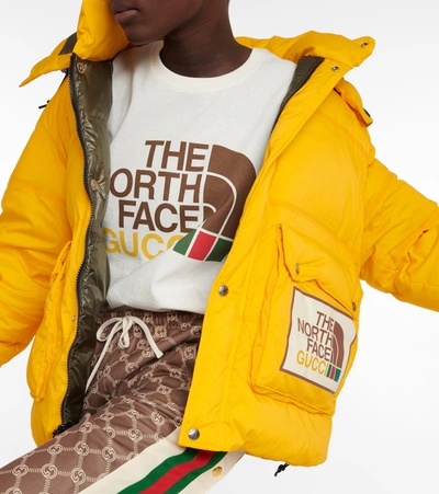 Shop Gucci X The North Face Quilted Down Jacket In Summit Gold
