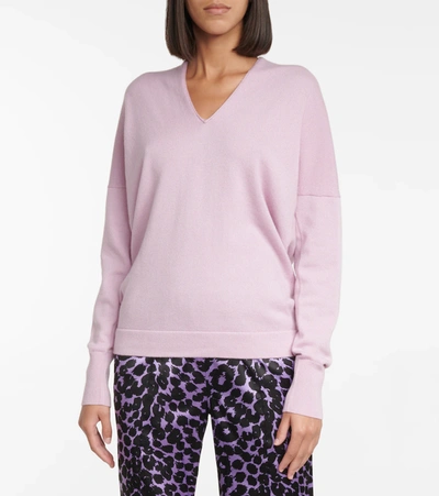 Shop Tom Ford Cashmere And Cotton V-neck Sweater In Lilac