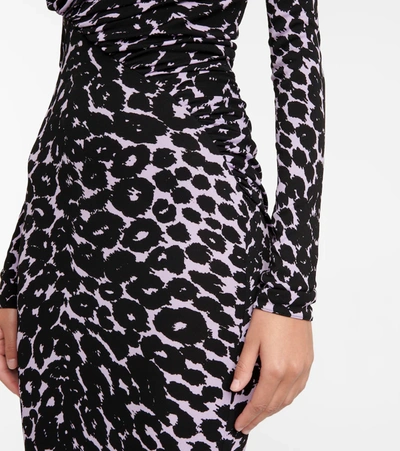 Shop Tom Ford Leopard-print Gown In Iris & Black