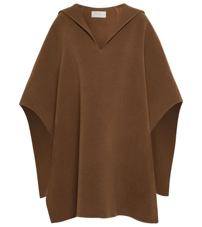 Shop The Row Nusa Wool And Cashmere Poncho In Tobacco