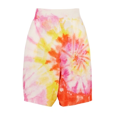 Shop Stella Mccartney Tie-dyed Wool Shorts In Multicoloured