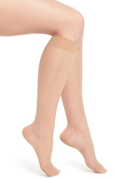 Shop Item M6 Sheer Compression Knee High Socks In Ivory