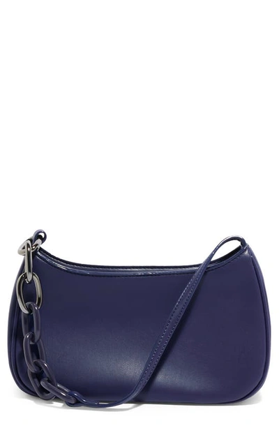 Shop House Of Want Newbie Vegan Leather Shoulder Bag In Navy