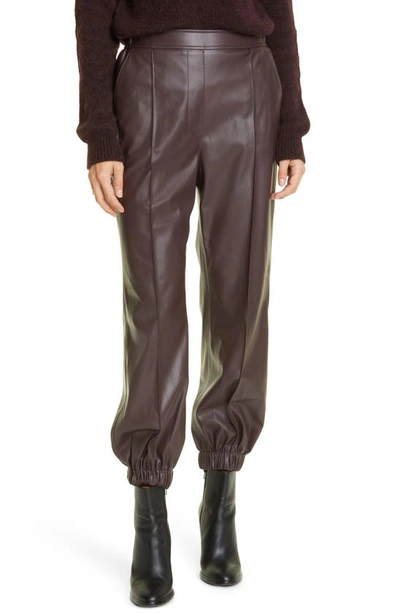 Hugo Boss Teruna Faux Leather Jogger Pants In Merlot ModeSens