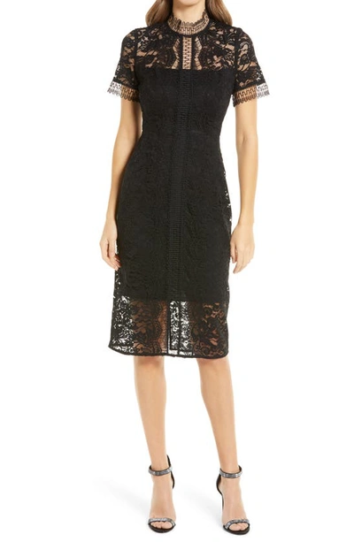 Shop Eliza J Sleeveless Lace Sheath Dress In Black