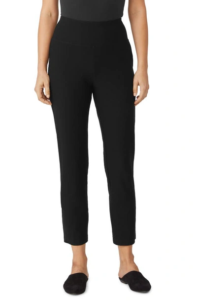 Shop Eileen Fisher High Waist Slim Ankle Pants In Black