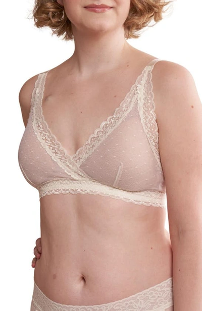Shop Anaono Susan Post-surgery Pocketed Plunge Lace Bra In Ivory