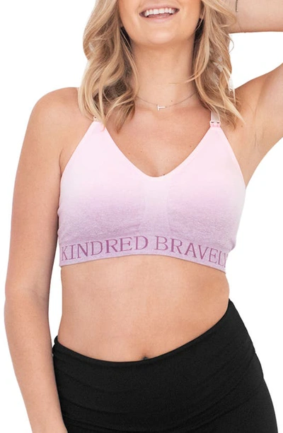 Shop Kindred Bravely Sublime Hands-free Pumping/nursing Sports Bra In Ombre Purple