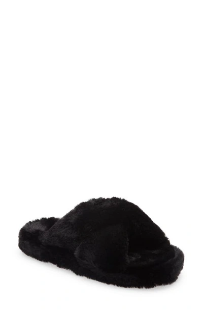Ted Baker Lopply Cross-over Faux-fur Slippers In Black | ModeSens