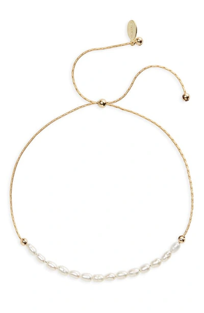 Shop Shashi Genuine Pearl Bracelet In Gold