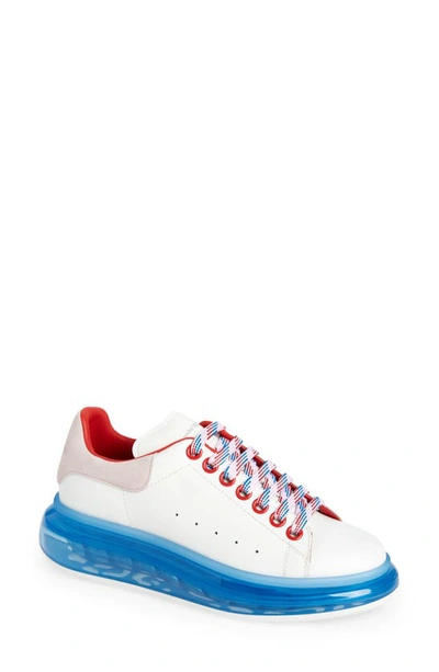 Shop Alexander Mcqueen Bubble Sole Platform Sneaker In White/ Pink/ Blue