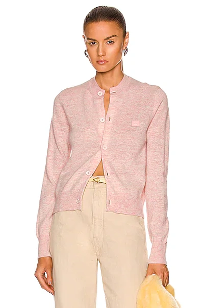 Shop Acne Studios Solid Cardigan In Faded Pink Melange