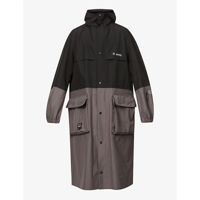 Shop Moncler Genius Mens Grey X 7 Moncler Frgmt Hiroshi Fujiwara Nembus Two-toned Shell Hooded Coat 38
