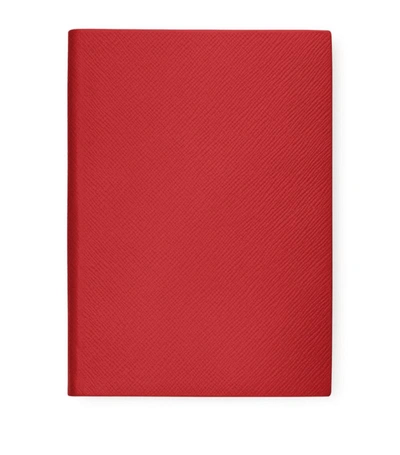 Shop Smythson Leather Soho A5 Notebook In Red