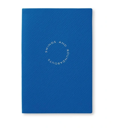 Shop Smythson Leather Chelsea Notebook In Blue