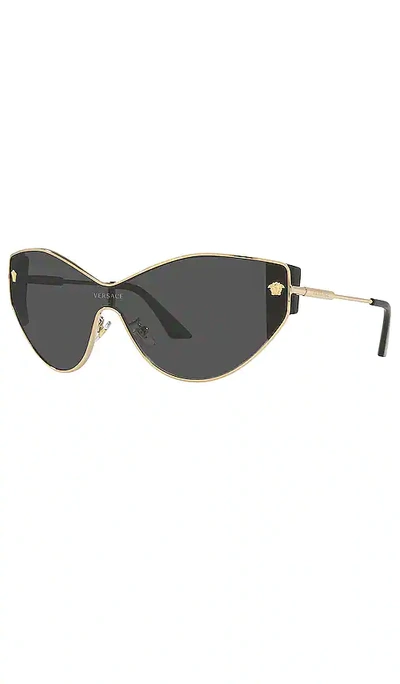 Shop Versace Medusa Chic Cat Eye In Metallic Gold