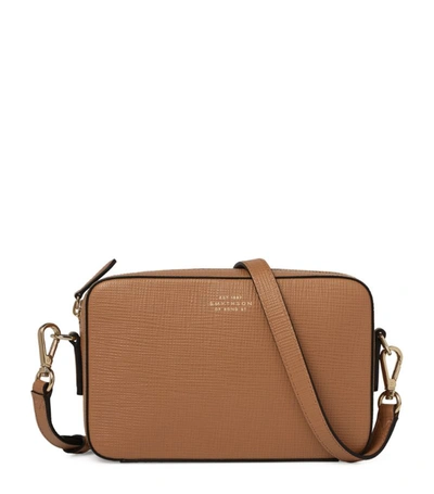 Shop Smythson Leather Camera Bag In Brown