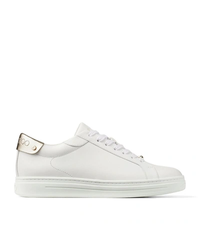 Shop Jimmy Choo Rome Leather Sneakers In White