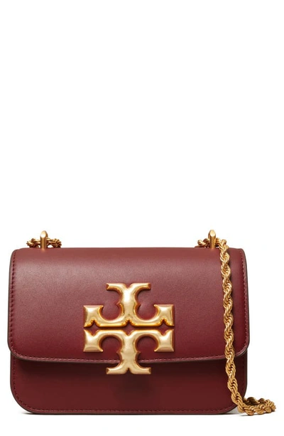 Shop Tory Burch Small Eleanor Convertible Leather Shoulder Bag In Huckleberry